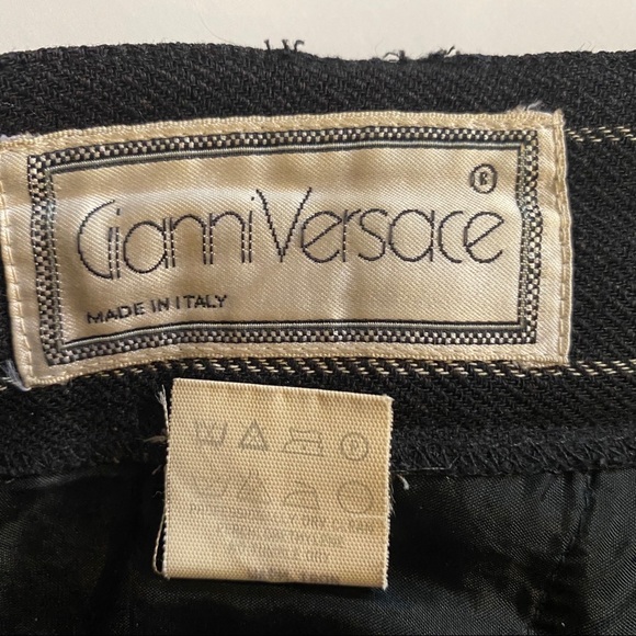 VERSACE wool high waisted pinstriped trousers - Picture 3 of 5